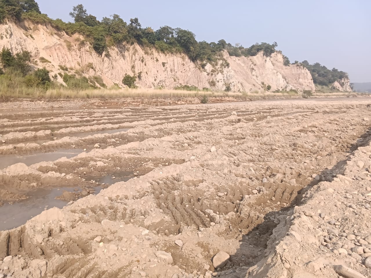 फारेस्ट नोटिफाइड एरिया के आस-पास अवैध खनन, नदी से खनिज निकाल कर लाया जा रहा है भटटूवाला की यूनिटस पर