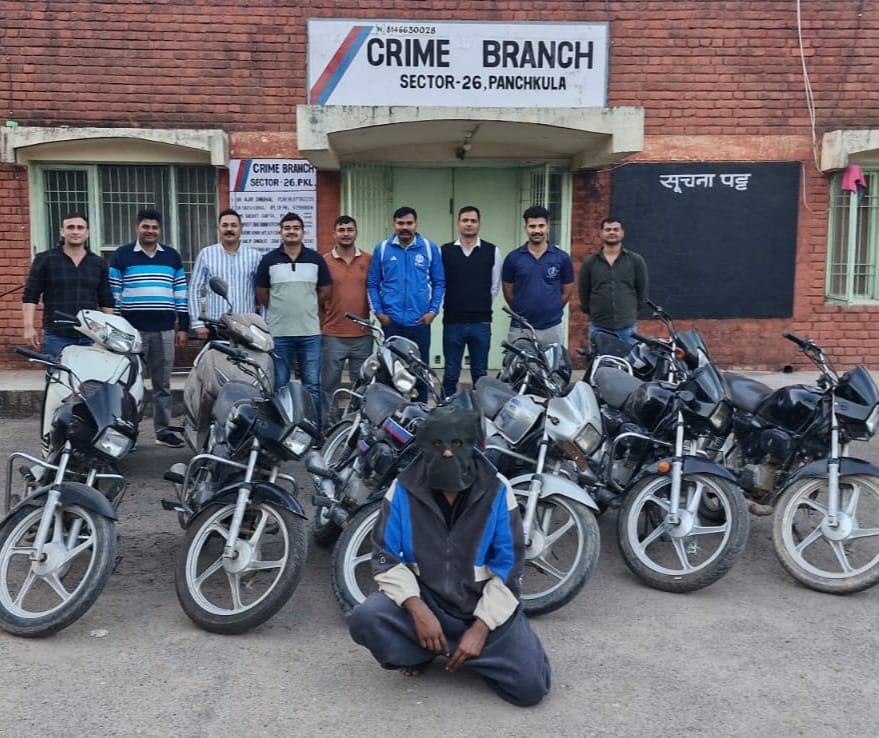 पंचकूला में वाहन चोरी का बड़ा खुलासा: 11 चोरीशुदा वाहन बरामद, एक आरोपी गिरफ्तार
