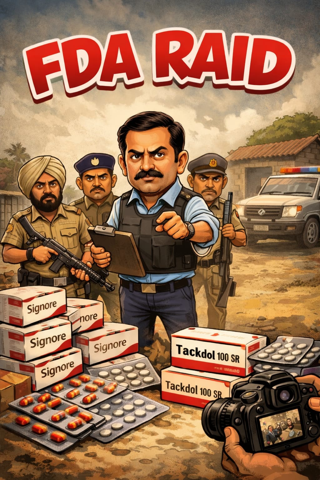 एफडीए ने सीआईए के साथ गांव मट्टार में मारा छापा, भारी मात्रा में प्रतिबंधित दवाएं बरामद