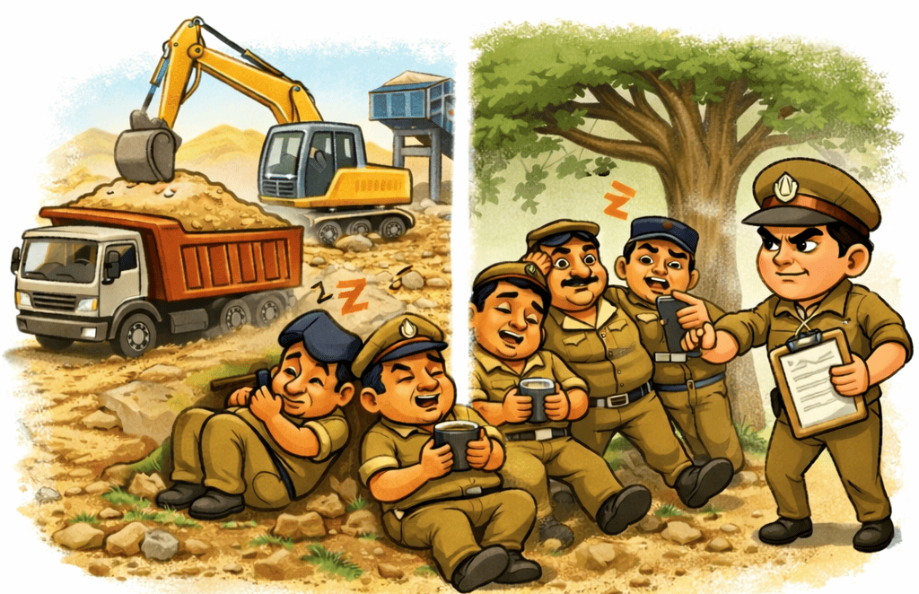 अवैध खनन रोकने में लापरवाही बरतने वाले 3 माइनिंग गार्डस को नोटिस, स्क्रीनिंग प्लांट संचालकों पर भी शिकंजा