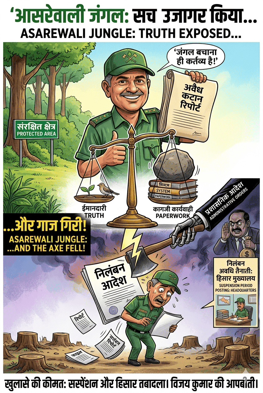 आसरेवाली जंगल: अवैध कटान बेनकाब करने वाले वन दरोगा पर गिरी गाज, सच बोलने की मिली ‘सजा?