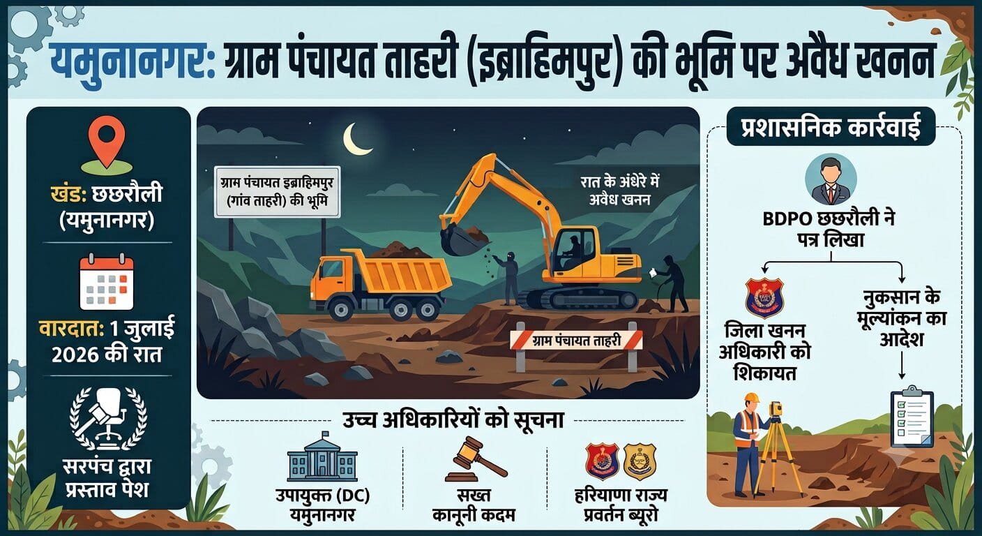 इब्राहिमपुर में पंचायती भूमि पर अवैध खनन, कार्रवाई व मूल्यांकन के लिए लिखा पत्र