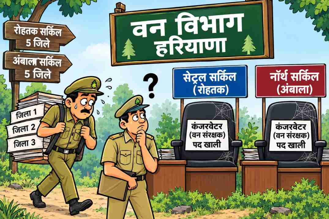 हरियाणा वन विभाग का अजब गजब खेल: दो कंजरवेटर के पद खाली, जबकि गार्डों को दे रखे दो-दो जिलों में चार्ज